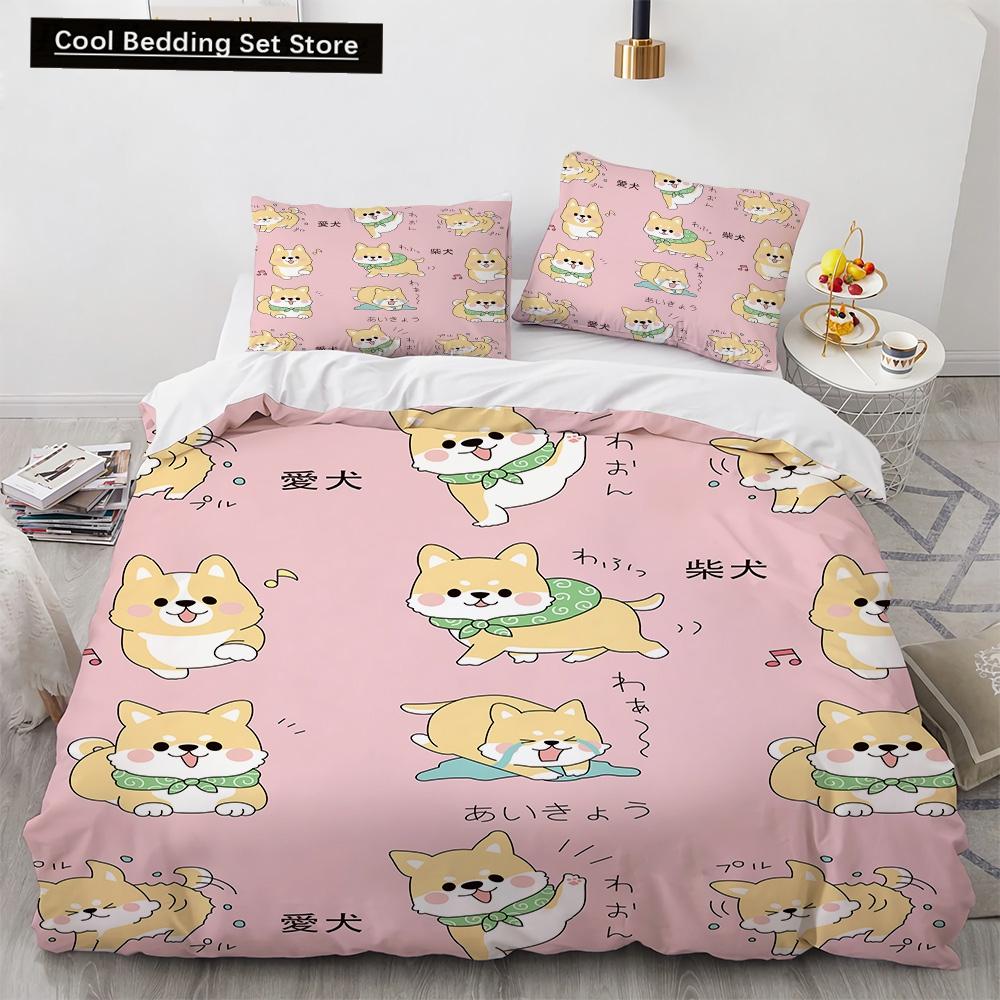 Cartoon Animals Toy Car Duvet Cover King Queen Lovely Frog Cat Rabbit Bedding Set for Kids Wildlife 2/3pcs Polyester Quilt Cover