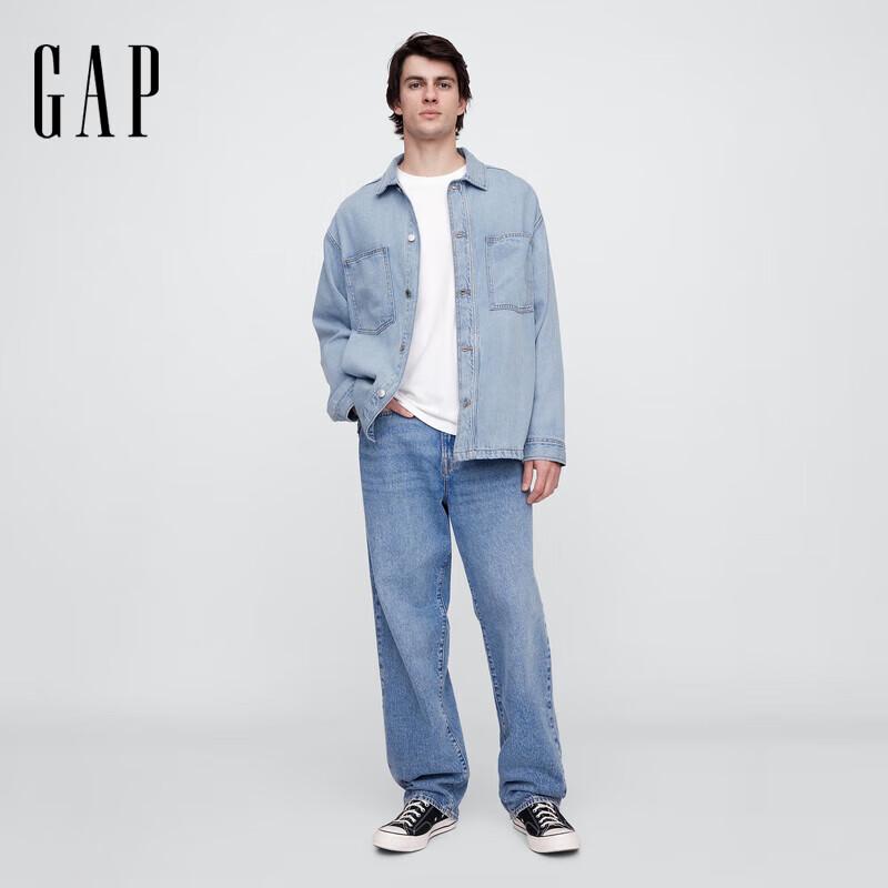 

Gap Men s 2025 Summer Cotton Lyocell Blend Lapel Denim Jacket 744571 M