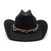 Rolled-Brimmed Cowboy Hat Style Men'S And Women'S Large Cowboy Hat Hidden Top Hat, Felt Hat