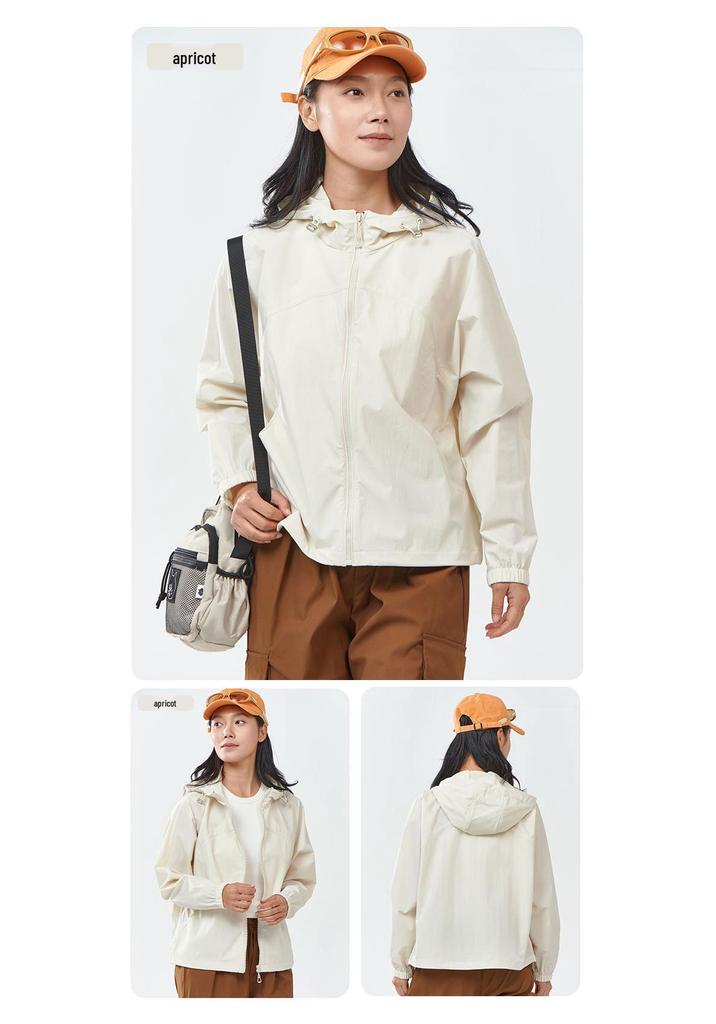 Women's Summer Outdoor Hooded Jacket - Cooling, UV-Resistant, Breathable, Loose-Fit Windbreaker for Sun Protection