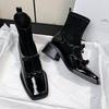 Bow High Heels Women's Boots Elegant Designer Chunky Shoes  Fashion New Pumps Chelsea Boots Winter Luxury Dress Mujer Botas