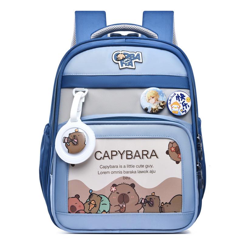 Capybara Cute Cartoon Pattern Children Large Capacity Backpack For School Use
