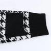 V-Neck Women Button Black Houndstooth Cardigan Long Sleeve Sweater Autumn Winter Knitted Loose Oversized Jumper Casual