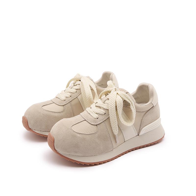 Height-increasing round head Forrest Gump shoes women's super fire German training shoes autumn new lightweight thick-soled versatile dad shoes CM