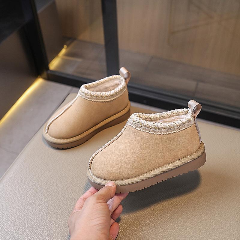 Fashion 2025 Winter Kids Suede Snow Boots Toddler Fur Slippers Baby Shoes Ultra Girls Boy Low-top Warm Boot