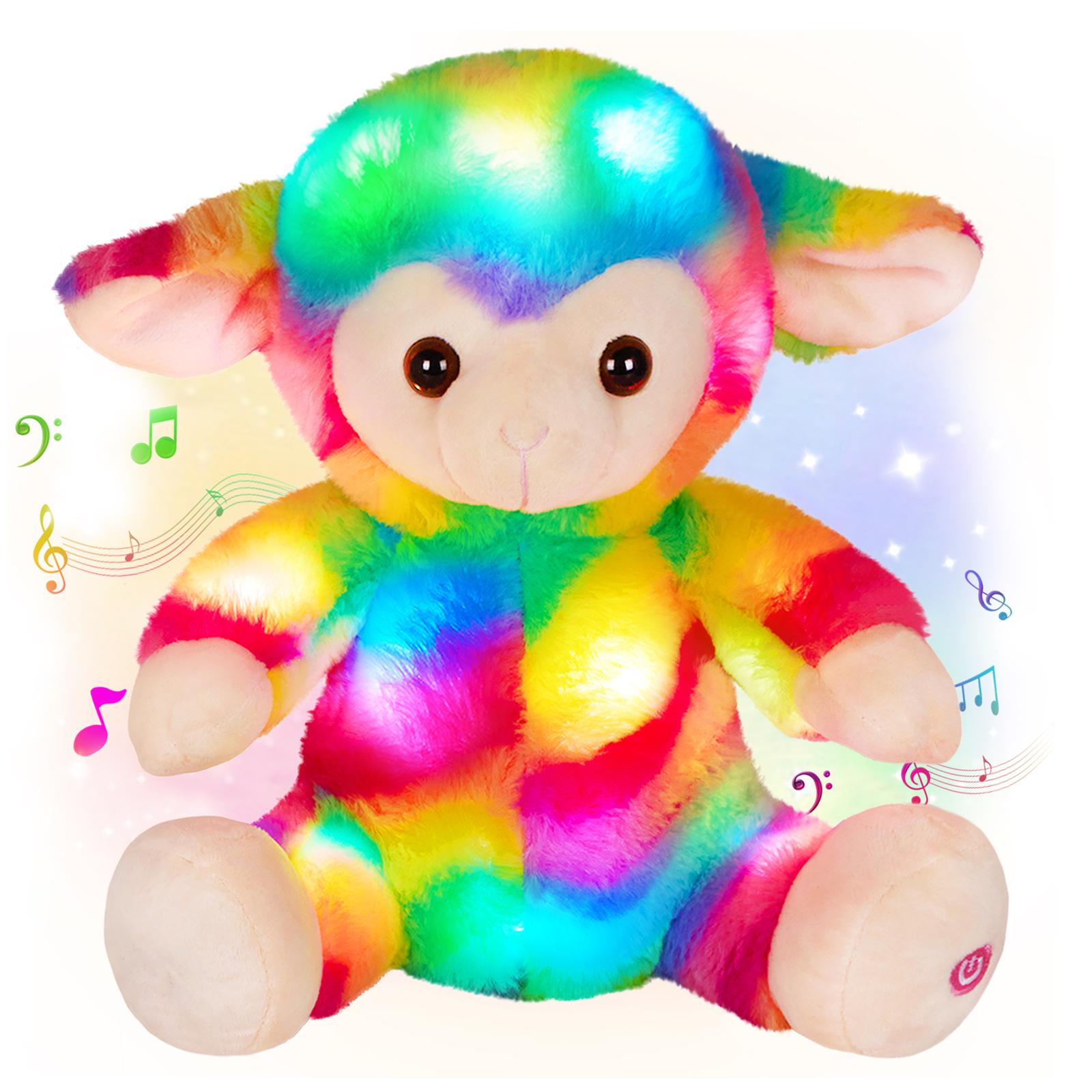 

Musical Glowing Rainbow Sheep Stuffed AnimalHappy Mother s Day Present Toy Adorable Sheep Gentle Plush Toy featuring Colorful Lights United States