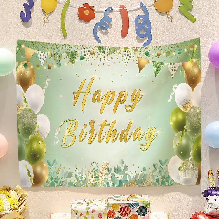 Birthday Happy Banner  Photography Background Cloth  Children's Party Decorative Wall Hanging Cloth
