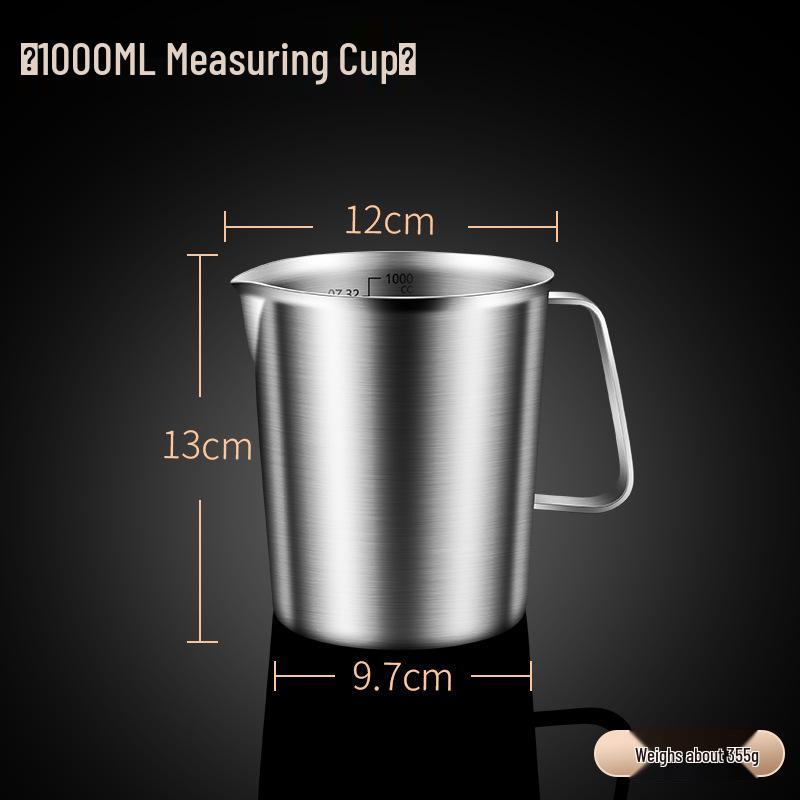 304 Edelstahl Messbecher mit großer Kapazität zum Backen, für Milchtee, für Gewerbeküchen und für Latte Art.