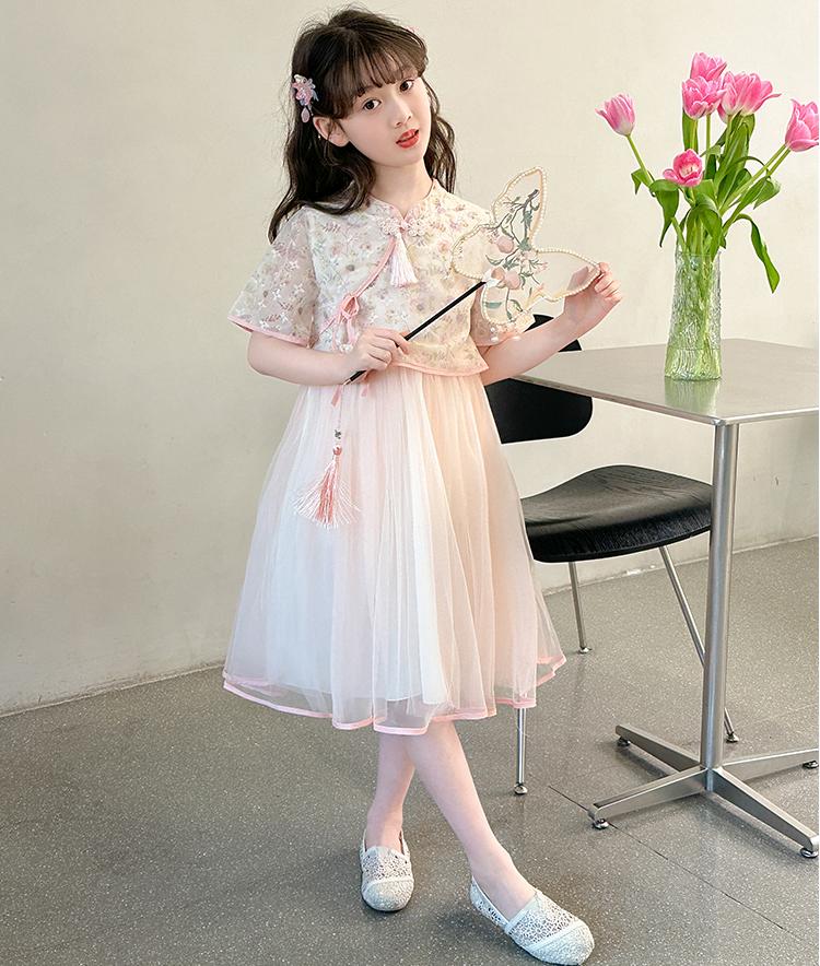 Girls' dress summer dress 2026 new style children's western-style Chinese style dress, girls' fashionable Chinese cheongsam princess dress
