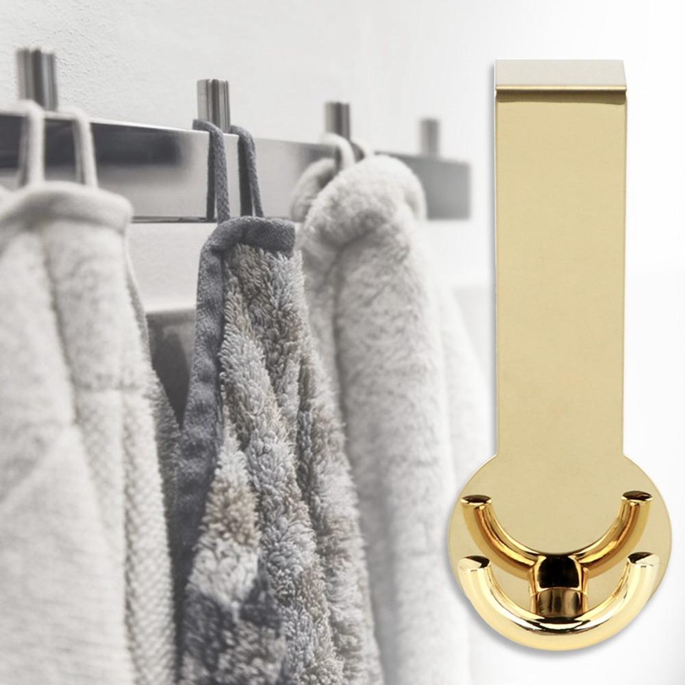 2pcs Gold/Black Door Hanger Fits 1.18in Thick Drawer Hook Heavy Duty Rack  For Clothes Bag Organizer