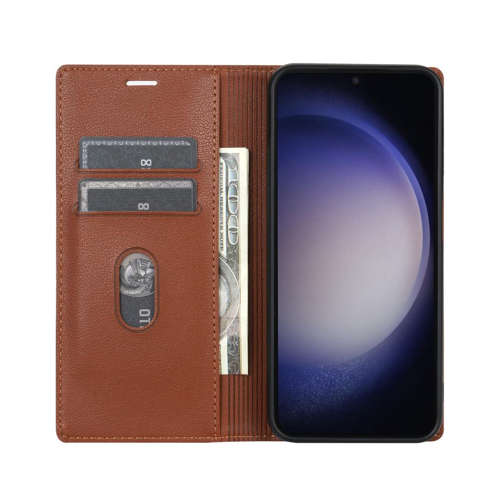 For Samsung Galaxy S24 FE Wallet Case Magnetic Closure PU Leather Phone Cover