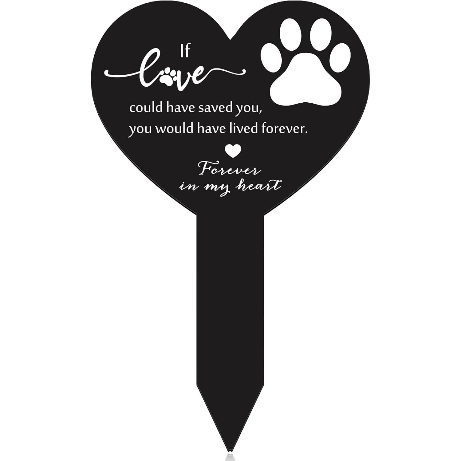 Pet Grave Memorial Plaque Custom Dog Paw Print Keepsake