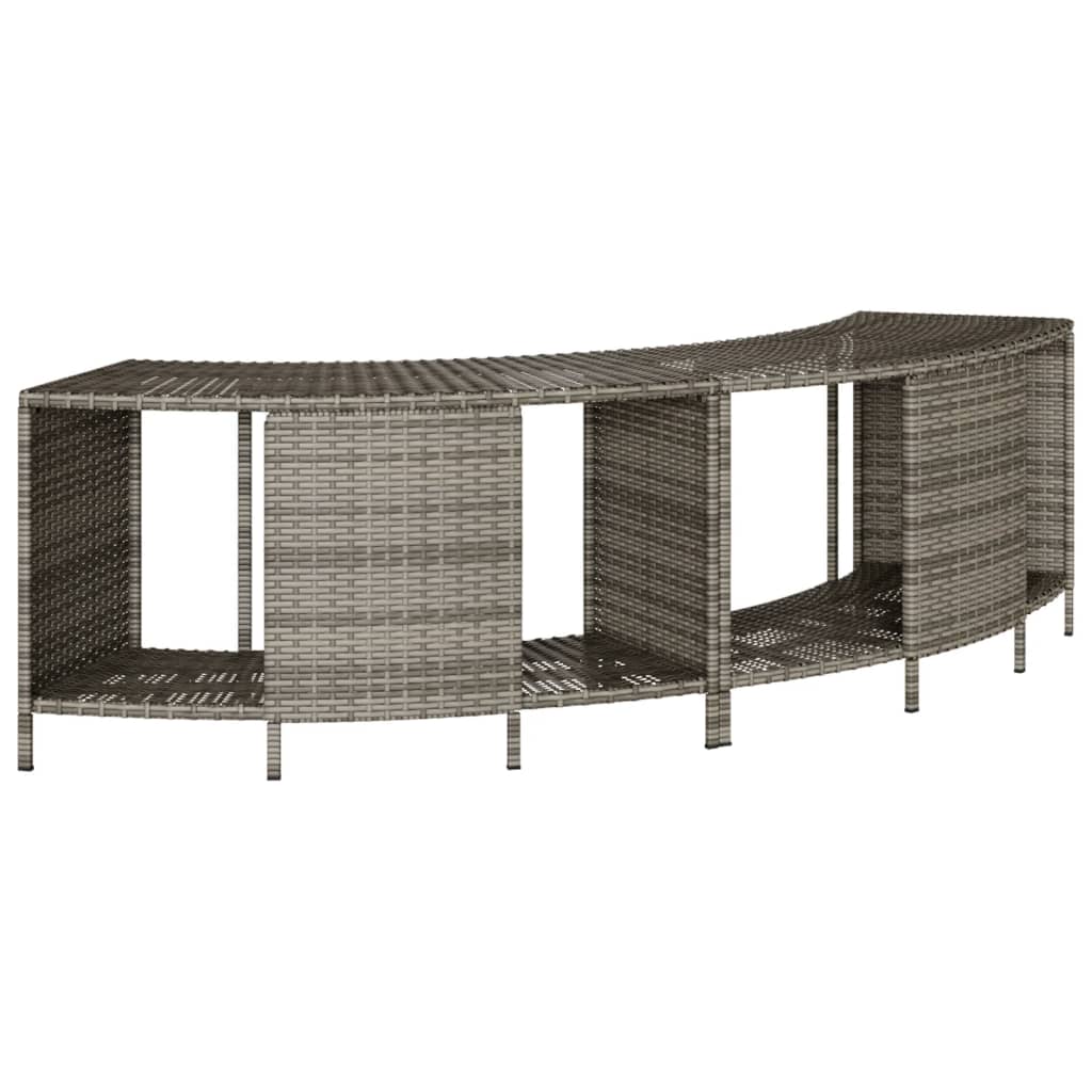 Außenregale für Whirlpool 2 Stück Grauer Poly-Rattan