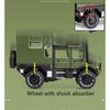 1/32 Scale Benz Unimog Alloy Model Car with Sound and Light, Pull Back Car Model for Kids Toys Party Gifts Collectible
