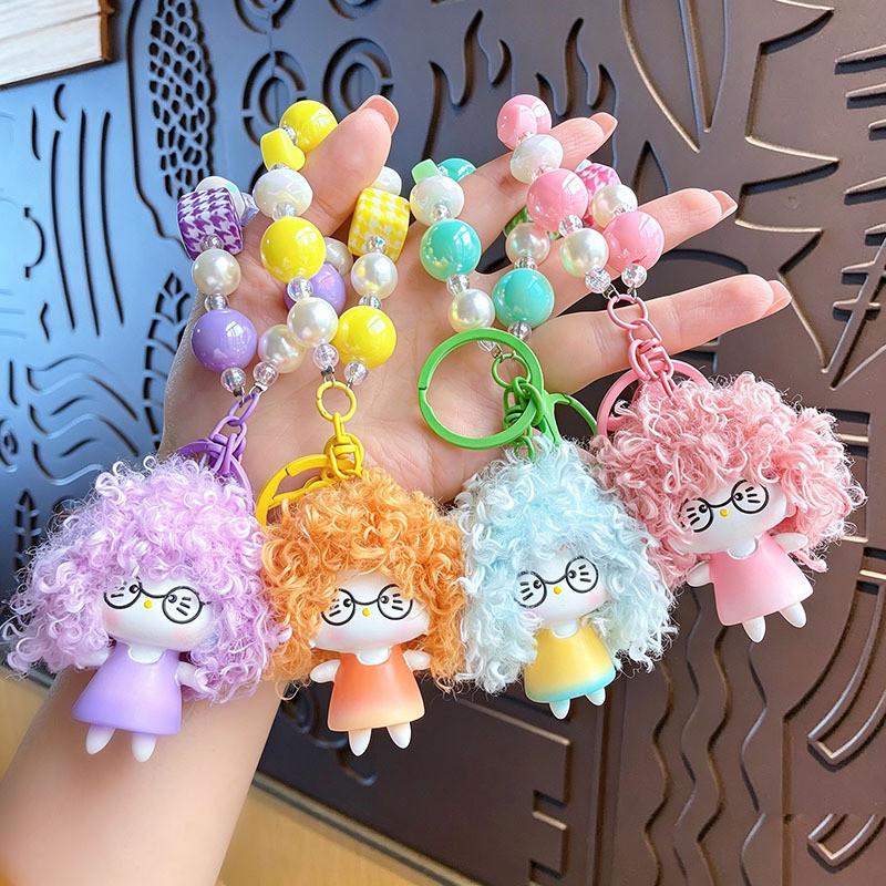 Cat Keychain With Resin Craft And Cute Wave Style For Travel And Celebration Gifts