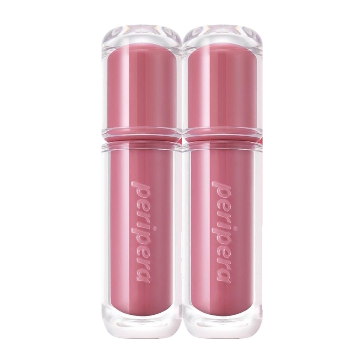 

Peripera Ink Mood Glowy Tint 26AD, #017 Ash Rose, 4g (2EA) - High-Shine Dewy Lip Stain Set