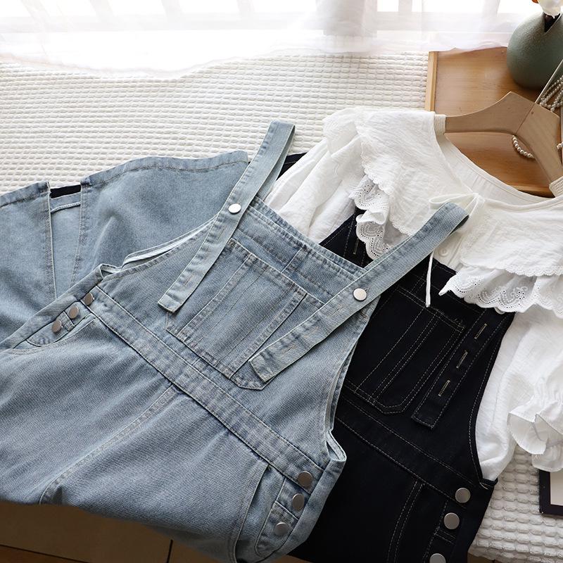 2025 Spring/Summer Korean Style Slimming Denim Overalls Dress for Women