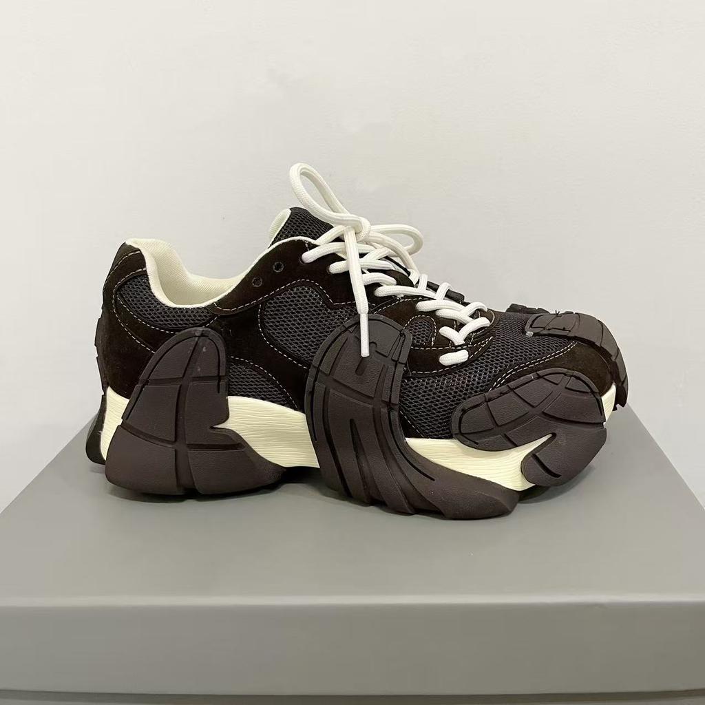 Autumn new chocolate coffee Ankola red octopus breathable net thick sole heightening casual heavy industry tide shoes