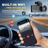 3 Channel Dash Cam, 1080P FHD Front and Rear Inside Car Camera, WiFi APP Control, Night Vision, Parking Mode, Free 64G Card