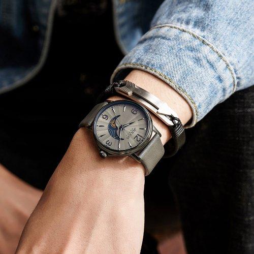 

[JULIUS] JULIUS Sun & Moon Multi Sporty Style Men s Leather Watch JAH-135 B