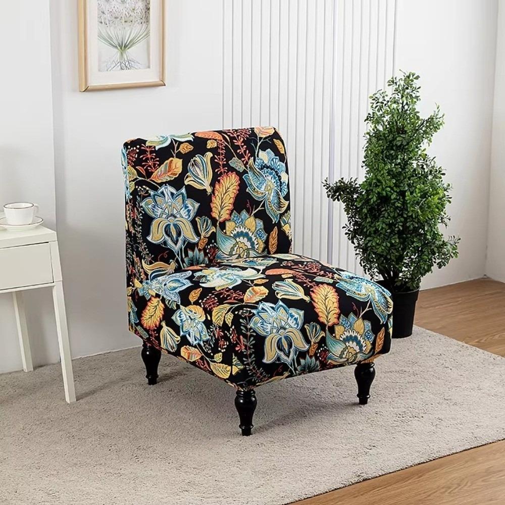 

Washable Armless Sofa Chair Cover Printed Lazy Sofa Protector Covers For Home Hotel Banquet 2