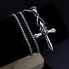 Necklace Silver Steel Cross Prayer 368