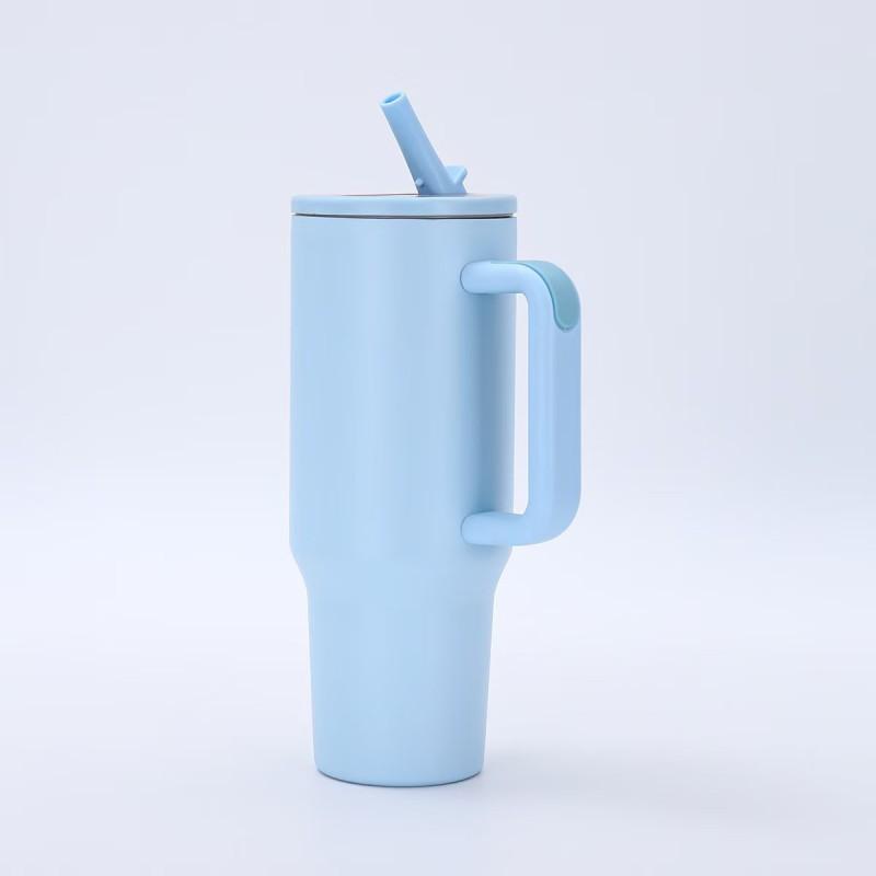 40oz Large Capacity Vacuum Insulated Stainless Steel Travel Mug With Straw Car Office Outdoor Use