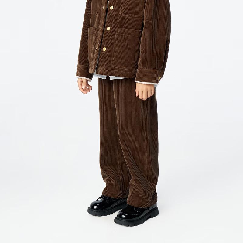 Little MO&Co. Kids  Unisex Winter Corduroy Straight Cargo Pants 120