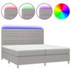 VidaXL Slat Bed Base with Mattress and LEDs, Upholstered Bed with Headboard, Double Bed, Adult Bedroom Bed, 3135541