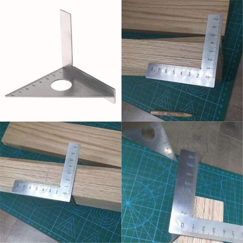 Stainless Steel Miters Triangles Ruler 45°/90° Woodworking Square Protractors 3D Multi Angles Layouts Measuring Tool