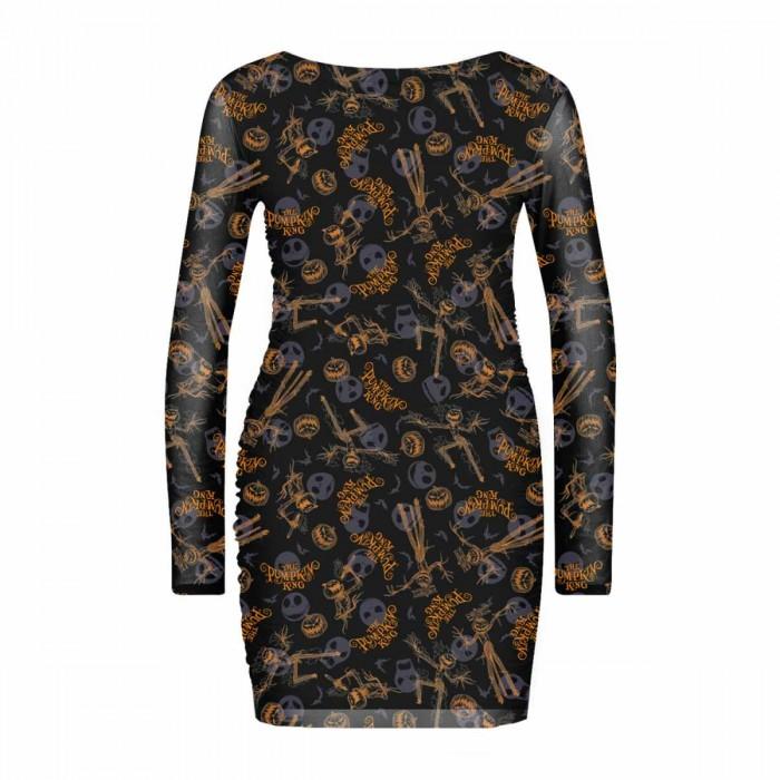 Nightmare Before Christmas Dámské/Ladies Pumpkin King Mesh celoplošný potisk Bodycon šaty