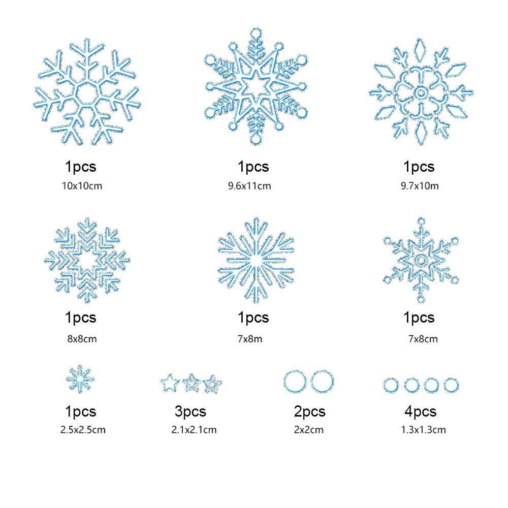 

DIY Christmas Snowflake Sticker Electrostatic Shopwindow Ornament Glass Windows Door Silver-4