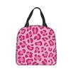 Rosa Leopard Tierprint Isoliert Lunchtasche Kühltasche Wiederverwendbar Großer Tragetasche Brotdose Aufbewahrungstaschen für Lebensmittel Büro Reise