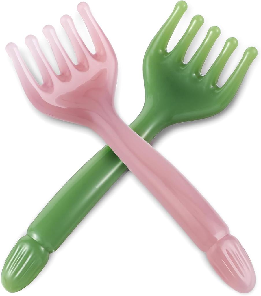 2Pcs Head Massager Manual Hair Scalp Massager Gua Sha Five Claw Massage Tool Comb Portable Handheld Resin Relax Tool for Gifts