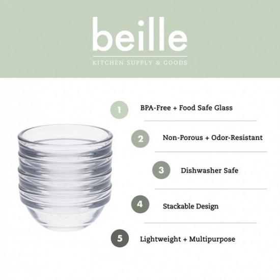 Beille Cooking Baking Supplies Glass Pinch Bowl Ramekin Kitchen Essentials Set