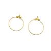 40Pcs Round Beading Hoop Earring Hook Connectors DIY Findings Silver+Golden