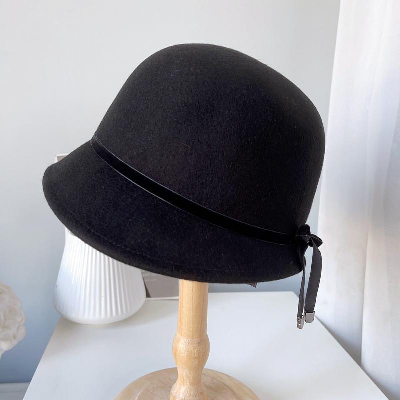 

202208-2508940 dropshipping winter japan grace irregular small brim wool felt lady sun cap leisure hat head size 57cm