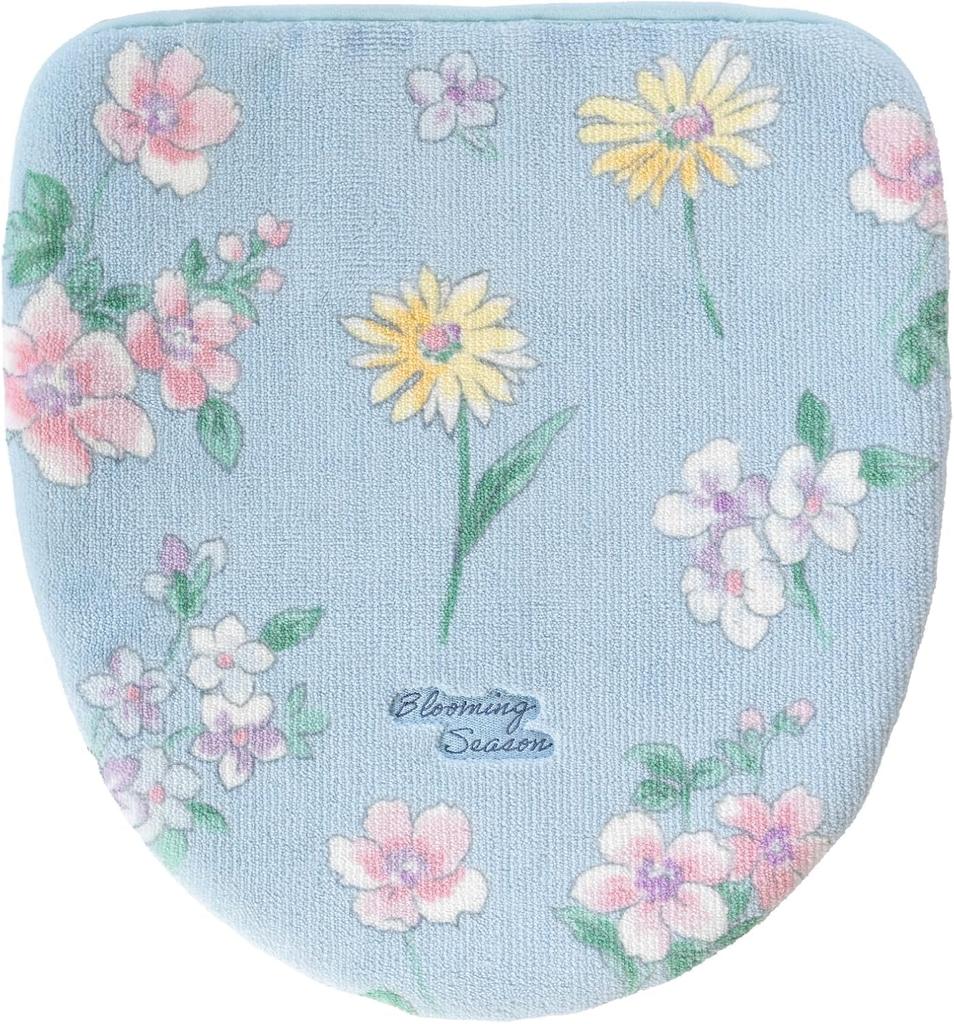 4-Piece Toilet Mat Set, Made In Japan, Scandinavian Style, Suitable for Both Heated and Washing Toilets, Dorenimo Blue, Yellow for Good Fortune, Feng