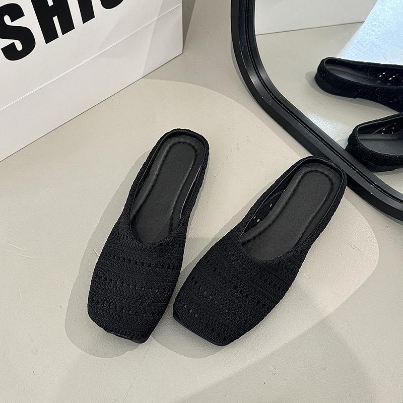 Módní dámské ploché pantofle Elegantní mělké nazouváky Boty Léto Nová móda Žabky 2025 Chůze Měkké pantofle