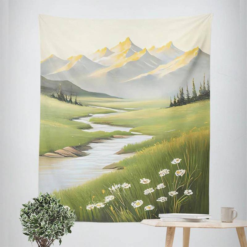

Картина маслом Пейзаж Красивый Декоративный Гобелен Украшение Стены Дома Офис Гостиная Гобелен 230x150cm