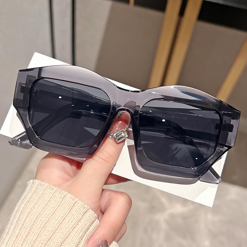 

Fashion Square Frame Sunglasses Trendy Irregular Thick Hip Hop Street Style Glasses