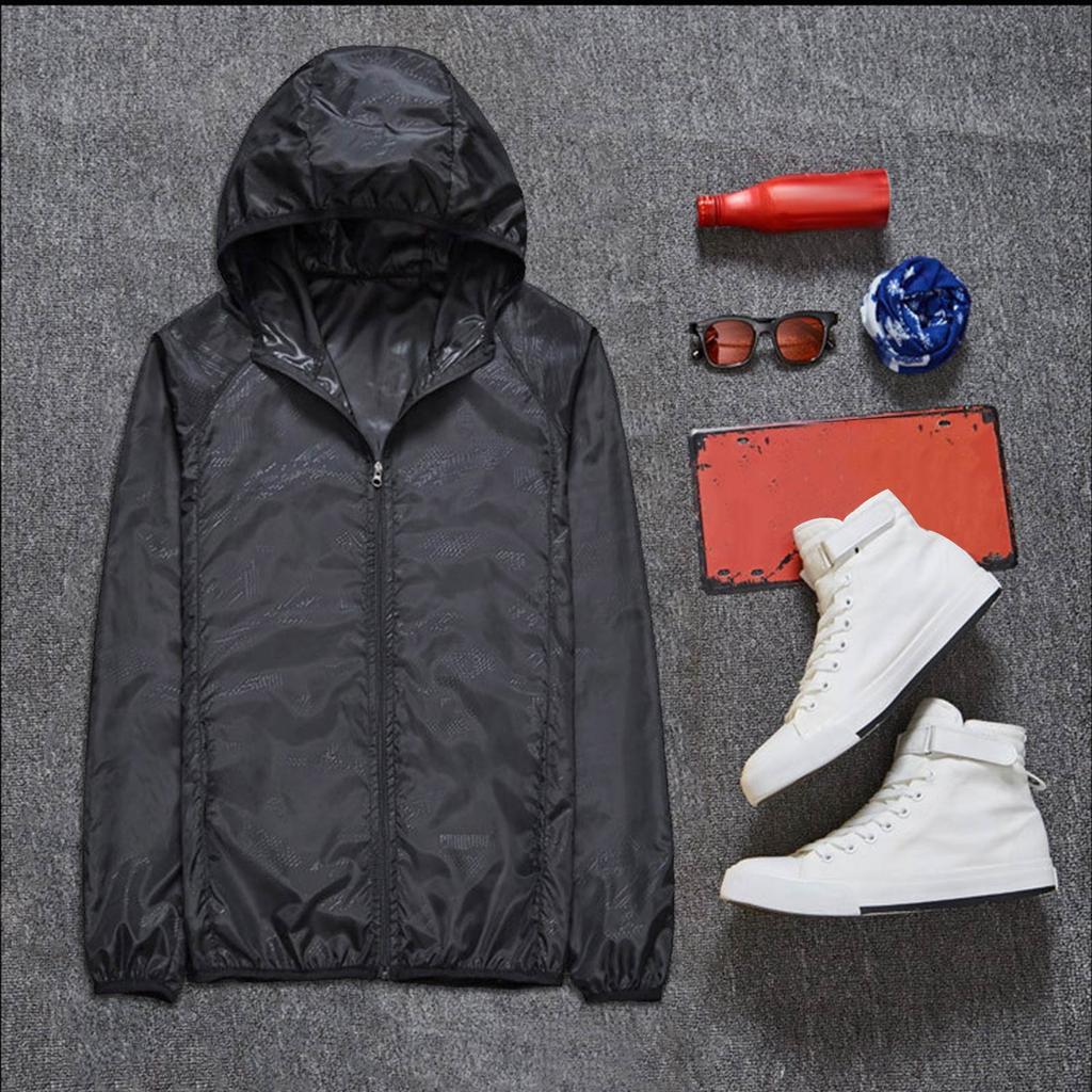 Women's Solid Colored Hooded Long Sleeved Jacket, Windbreaker, Sun Jacket, Outdoor Sports Jacket