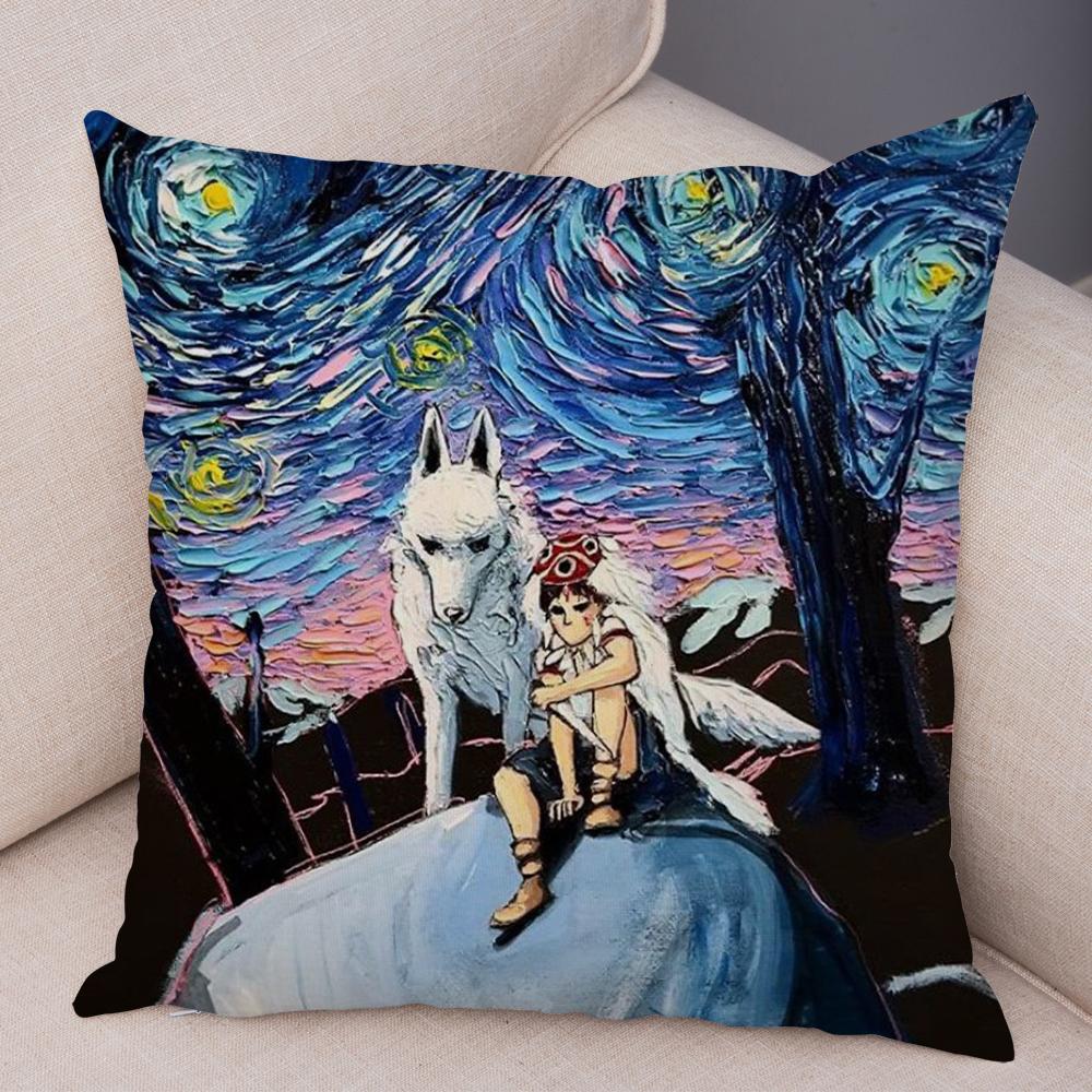 Original Decorative Cushion Cover Abstract Swirl Pattern with Animal Motif Soft Square Pillow Home Living Accessory xcm