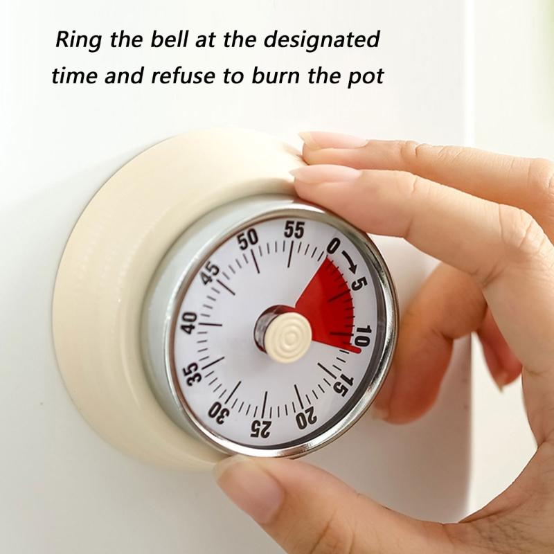 No Battery Mechanical Kitchen Timer Stainless Steel Visual Countdown Time Management For Cooking Baking Easy Operation