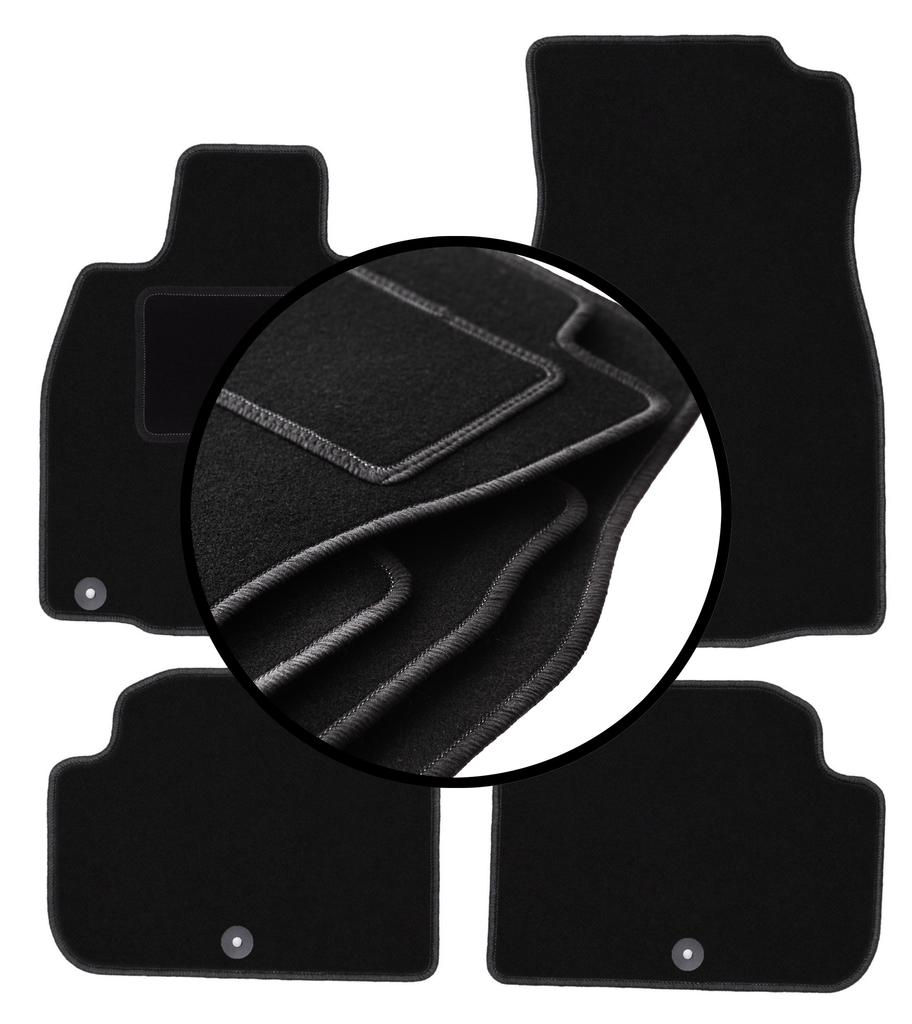 Complete set of velour floor mats for: Kia Stinger 2WD liftback (2017-)
