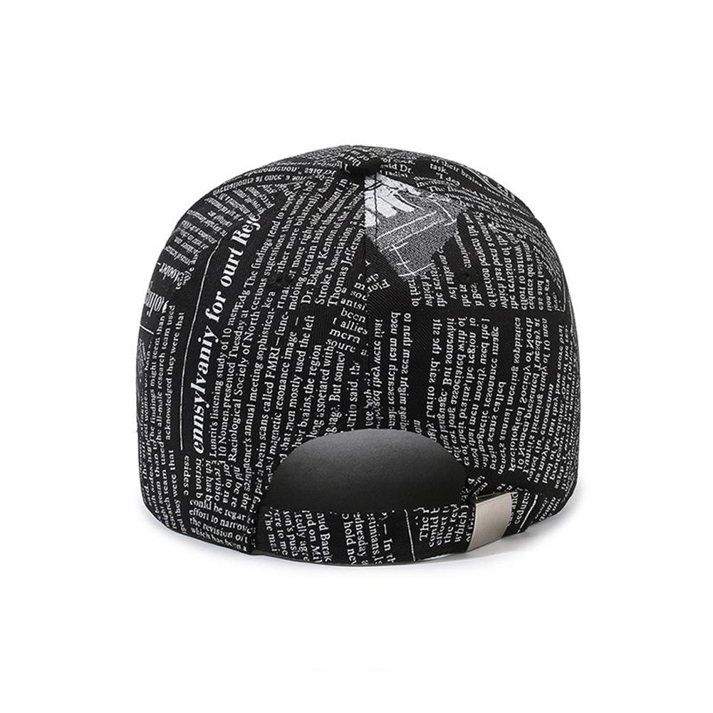 Newspaper Pattern Personality Graffiti Baseball Cap Fashion Street Hip Hop Duck Cap Outdoor Sports Visor Sun Protection Visor Hat Truck Driver Hat