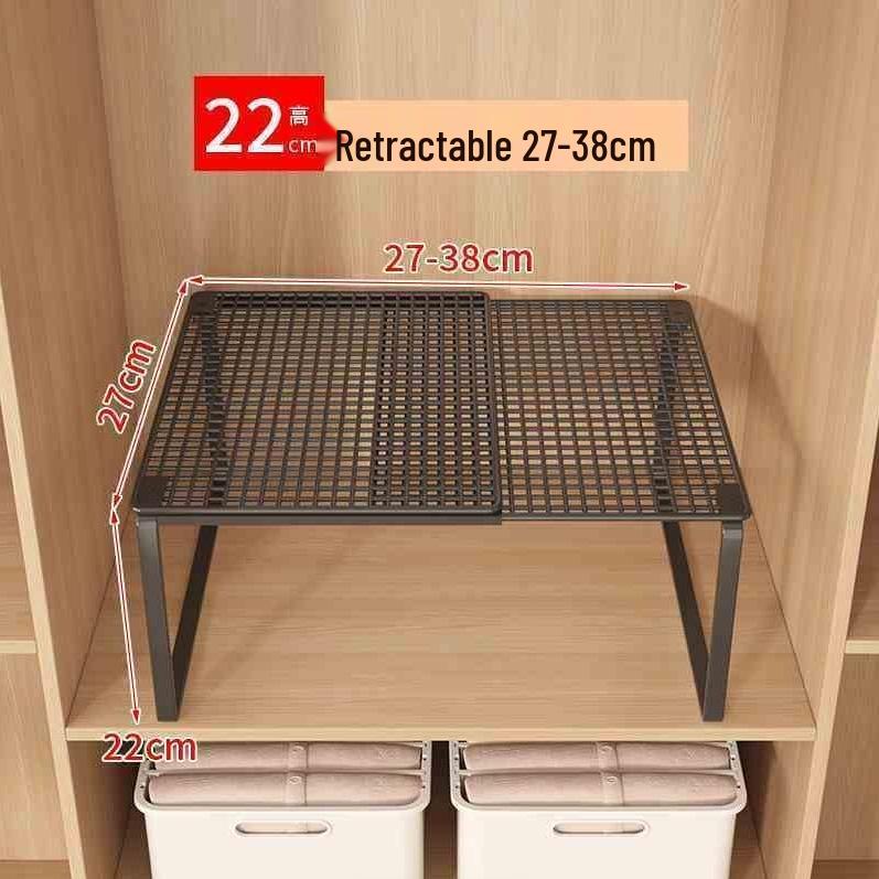 Expandable Wardrobe and Kitchen Organizer: Layered Shelves, Closet Dividers, Shoe Rack, and Gadget Storage
