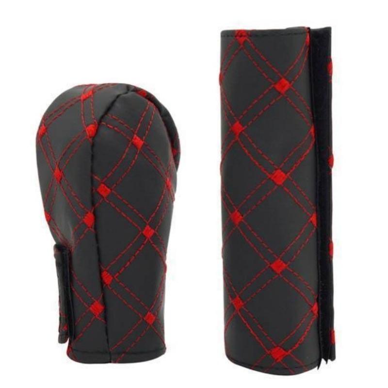 2-piece Car Handbrake Gear Shift Cover Kits Hand Brake Cover Sleeve Car Accessories Interior Decoration