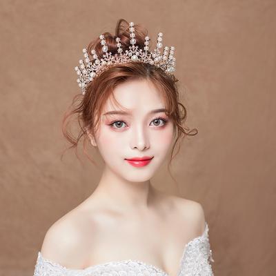 Coiffe de mariée, couronne de mariage élégante, robe de mariée, ensemble d'accessoires pour cheveux, accessoires d'anniversaire baroques coréens de mariage
