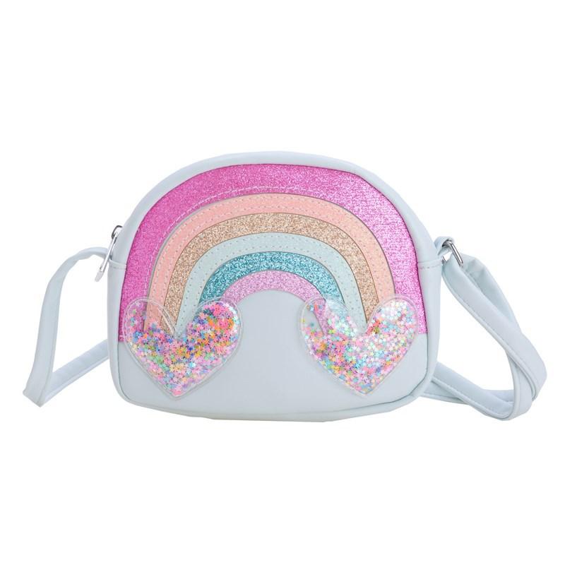 Single-shoulder Bag, Cartoonish and Cute Rainbow Heart-shaped Children's Crossbody Bag, Children's Bag